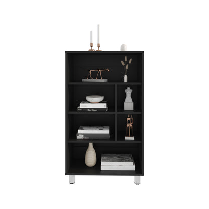 Bellagio 40 Tall Four-Tier Shelf Narrow Bookcase Black