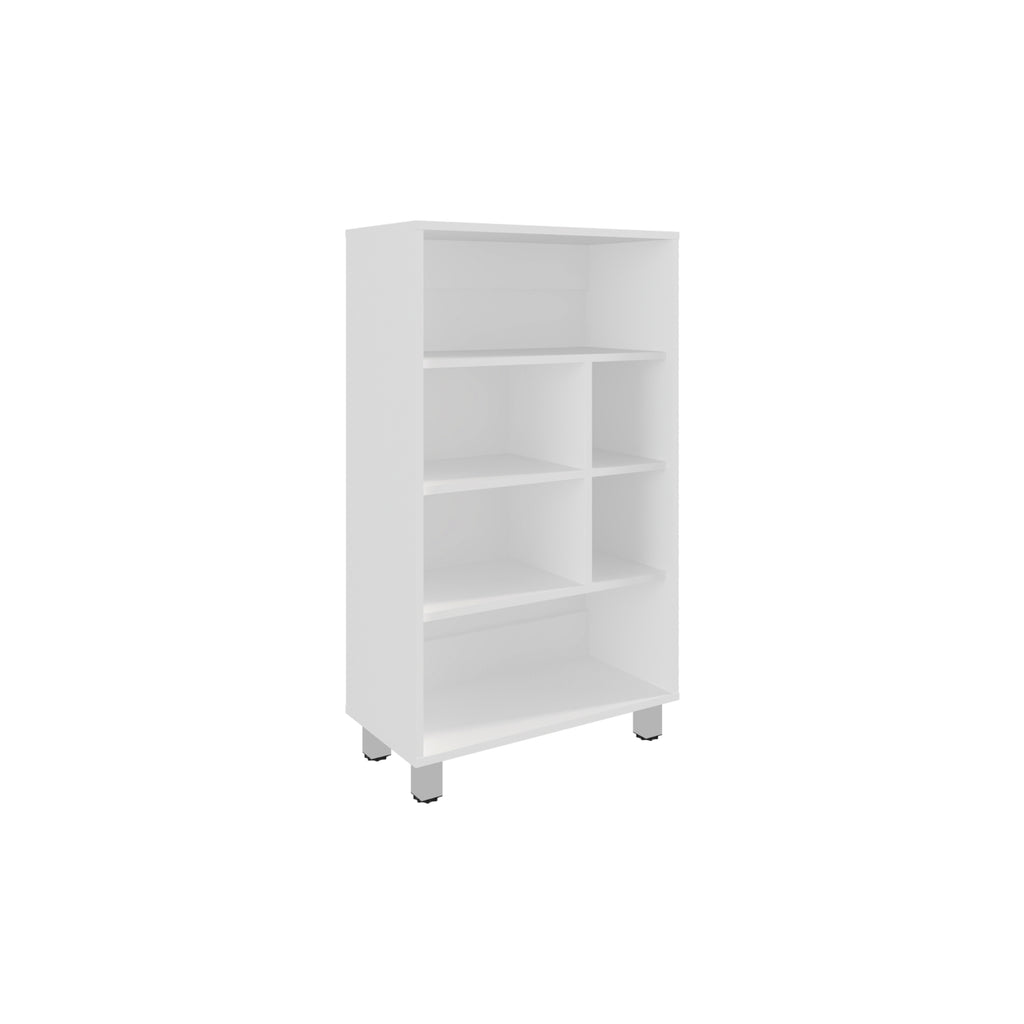 Bellagio 40 Tall Four-Tier Shelf Base Cabinet with 6 Cubbies White