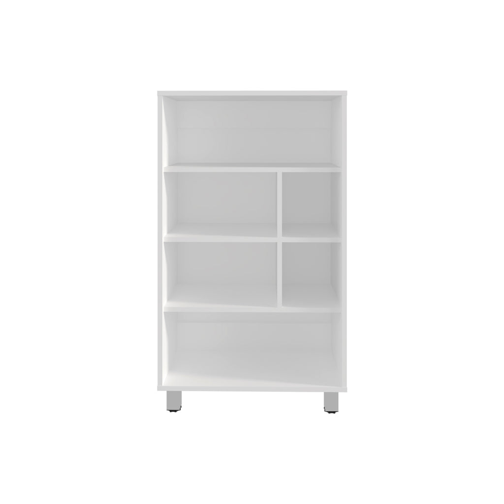 Bellagio 40 Tall Four-Tier Shelf Base Cabinet with 6 Cubbies White