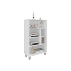 Bellagio 40 Tall Four-Tier Shelf Base Cabinet with 6 Cubbies White
