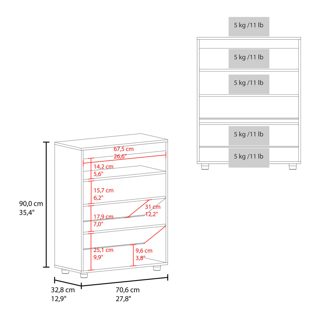 Belton Shoe Rack With Double Doors And Interior Shelves, Freestanding Footwear Storage Cabinet, White/ Natural Oak