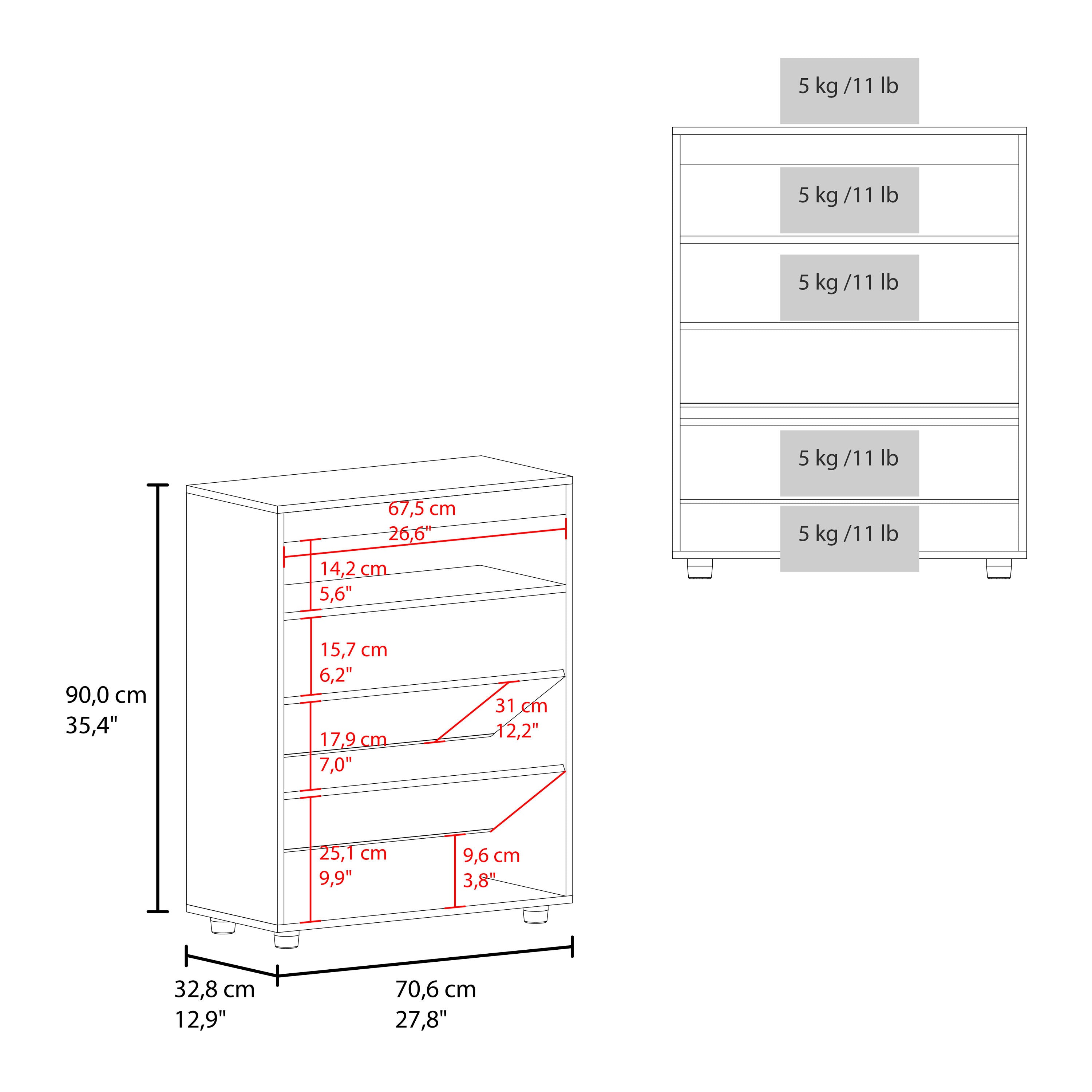 Belton Shoe Rack With Double Doors And Interior Shelves, Freestanding Footwear Storage Cabinet, White/ Natural Oak