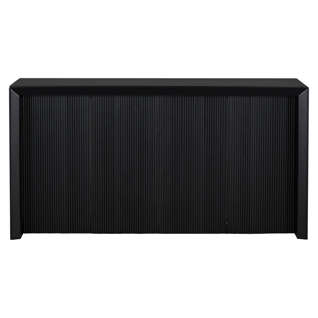 U_STYLE Acacia Wood Veneer Simple Entryway Table with Wavy Design,Suitable for Study,Entryway, Hallway, Living Room, Foyer