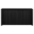 U_STYLE Acacia Wood Veneer Simple Entryway Table with Wavy Design,Suitable for Study,Entryway, Hallway, Living Room, Foyer