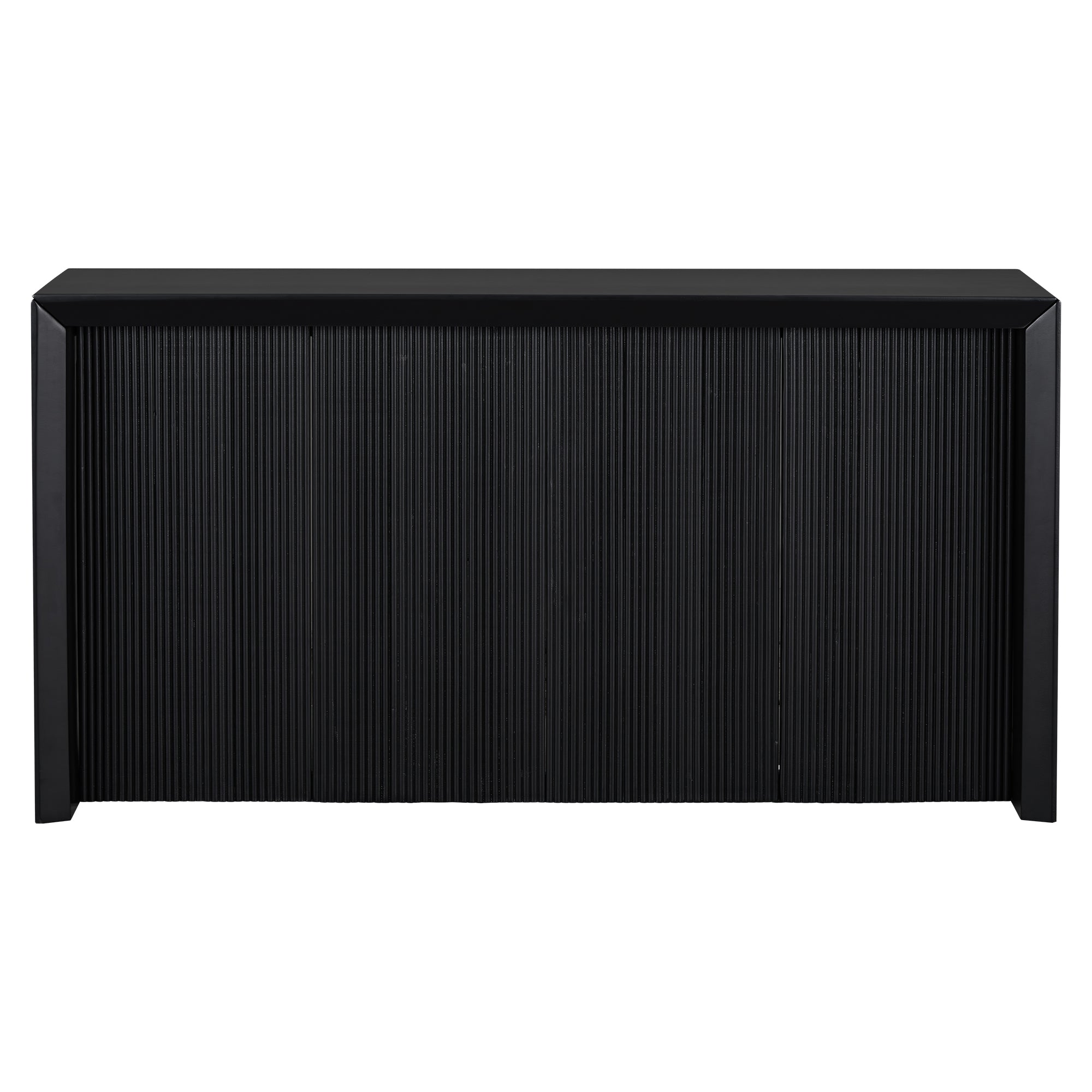 U_STYLE Acacia Wood Veneer Simple Entryway Table with Wavy Design,Suitable for Study,Entryway, Hallway, Living Room, Foyer