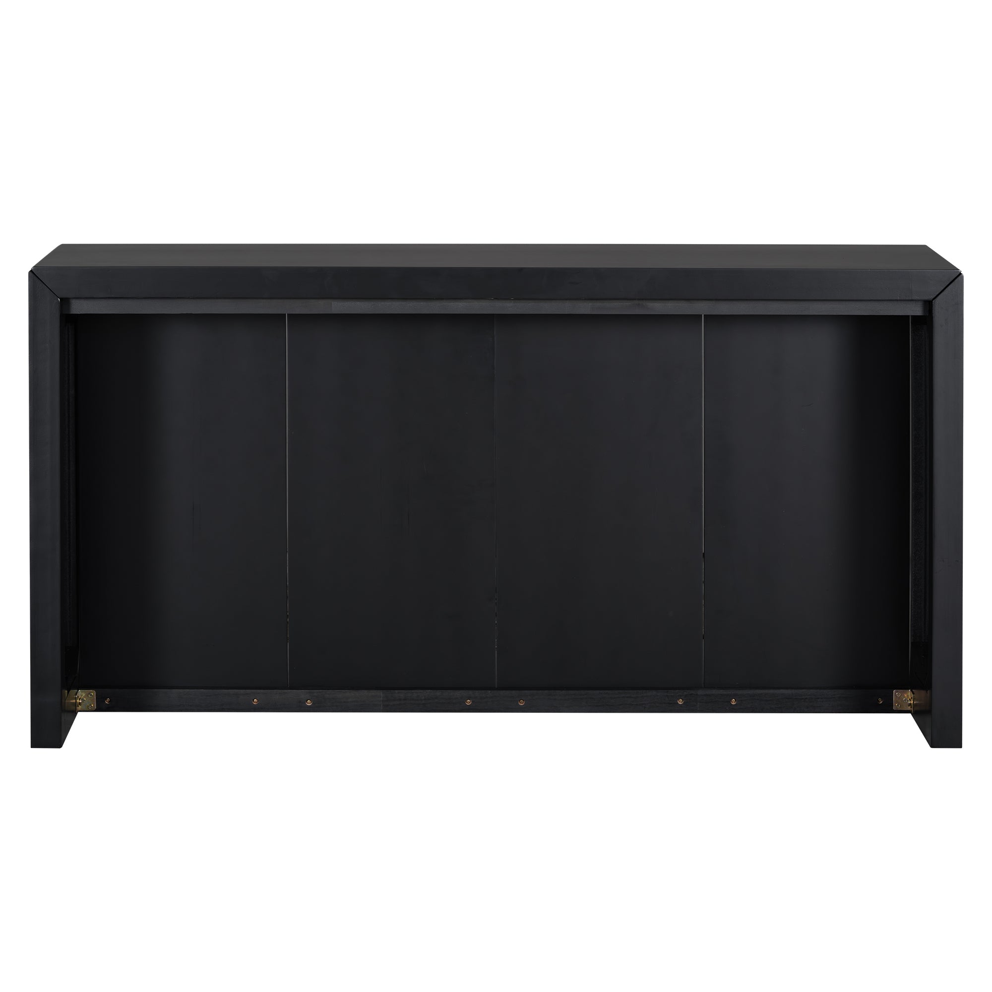 U_STYLE Acacia Wood Veneer Simple Entryway Table with Wavy Design,Suitable for Study,Entryway, Hallway, Living Room, Foyer