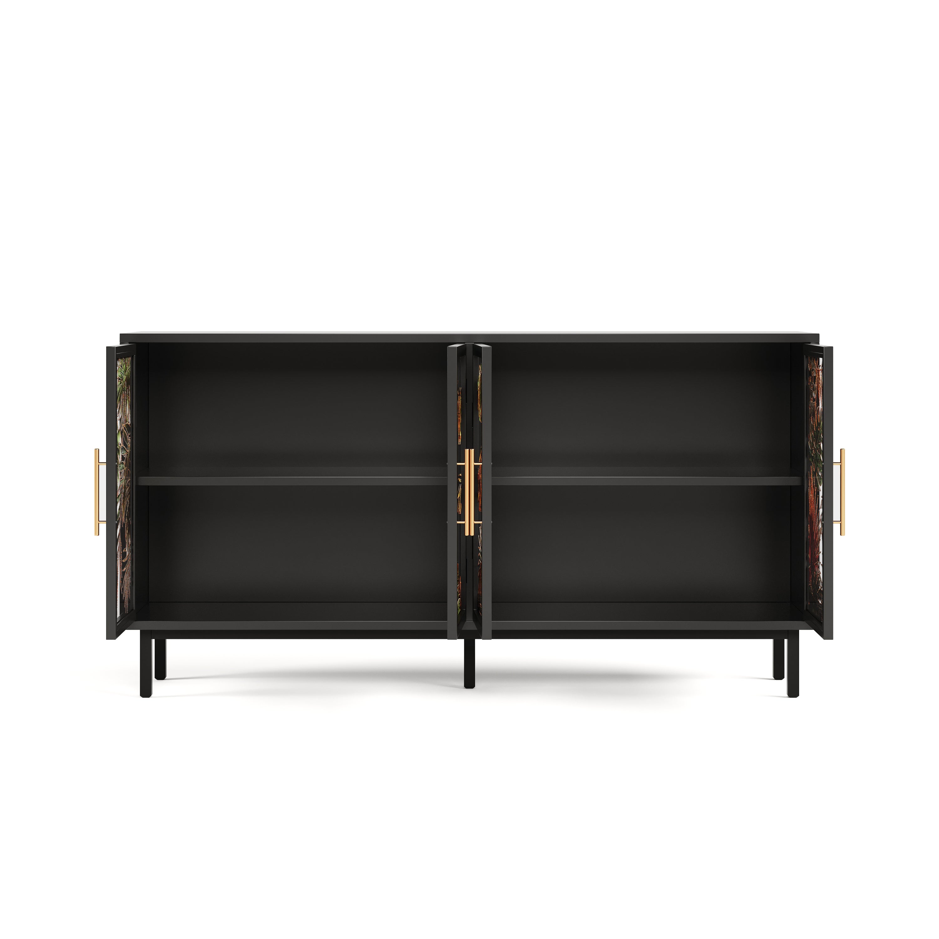 60.3' with 4 doors for Buffet Cabinets, Glazed painting art storage Cabinets, American retro control Console Table decorative Cabinets, Living room, Bedroom, Dining room Sideboard