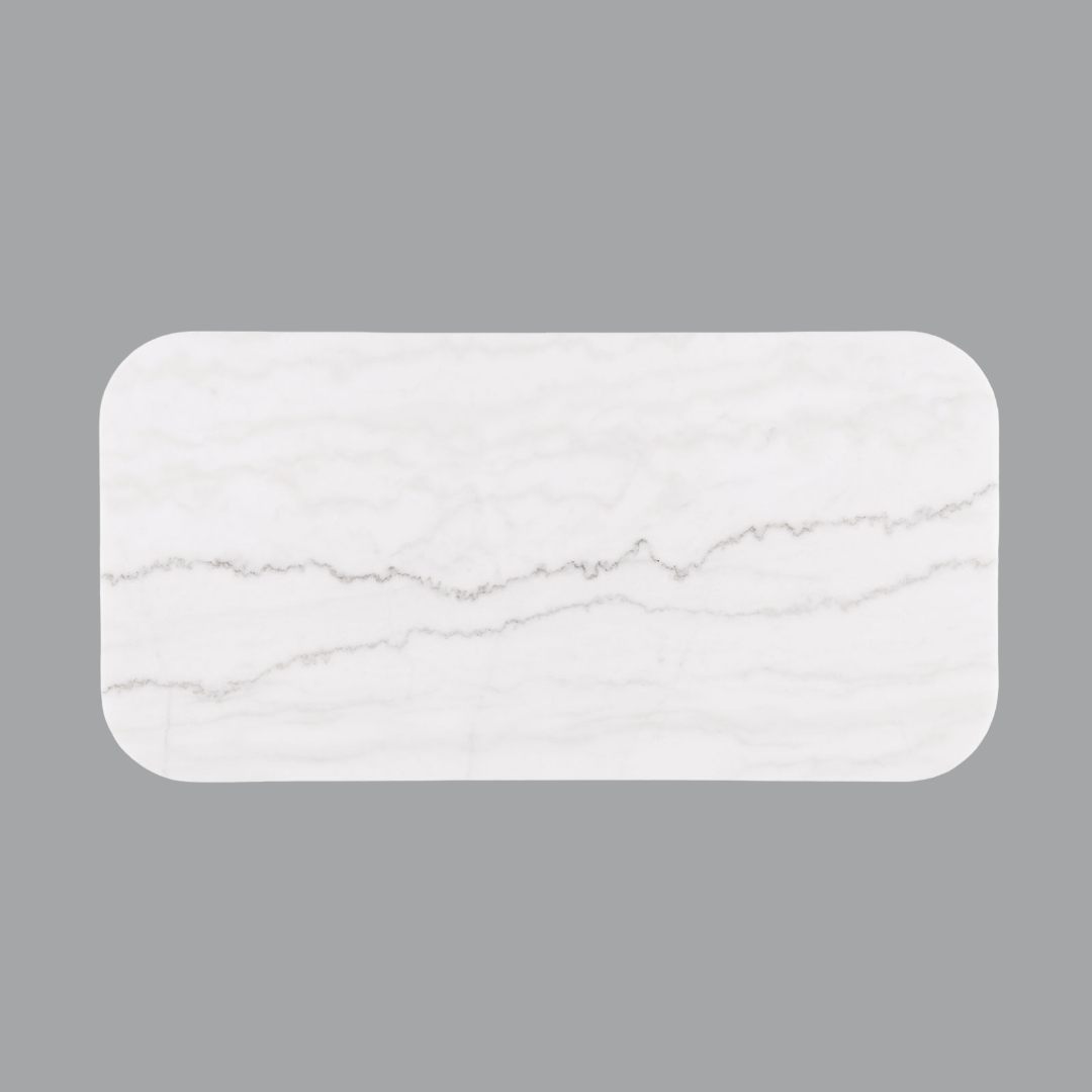 Contemporary Style 1pc Rectangle Cocktail Table Marble Top Gold Accent Plinth Base Black White And Gold Finish Primary Living Room Coffee Table