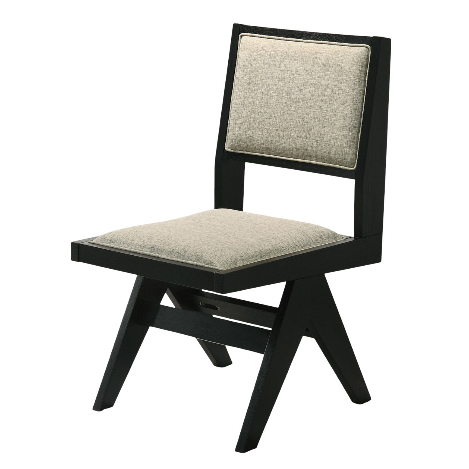 Dining Room Black Side Chairs Light Gray Upholstery Seat 2pc Dining Side Chairs Dining Room Furniture