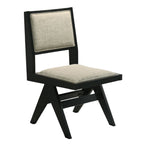 Dining Room Black Side Chairs Light Gray Upholstery Seat 2pc Dining Side Chairs Dining Room Furniture