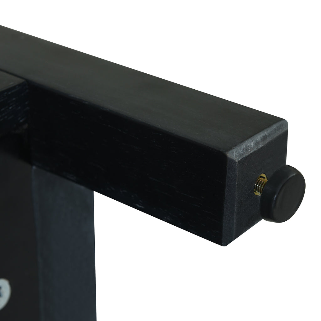 Black Bohemian Rattan Sideboard With Solid Wood Frame.