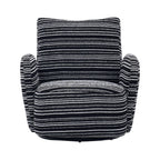 Modern Style 360° Swivel Leisure Chair Fabric Striped Armrest Swivel Chair with sand-rimmed fabric and metal bracket, suitable for living room, balcony and bedroom Accent Chair