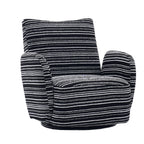 Modern Style 360° Swivel Leisure Chair Fabric Striped Armrest Swivel Chair with sand-rimmed fabric and metal bracket, suitable for living room, balcony and bedroom Accent Chair