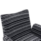 Modern Style 360° Swivel Leisure Chair Fabric Striped Armrest Swivel Chair with sand-rimmed fabric and metal bracket, suitable for living room, balcony and bedroom Accent Chair