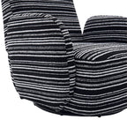 Modern Style 360° Swivel Leisure Chair Fabric Striped Armrest Swivel Chair with sand-rimmed fabric and metal bracket, suitable for living room, balcony and bedroom Accent Chair