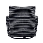 Modern Style 360° Swivel Leisure Chair Fabric Striped Armrest Swivel Chair with sand-rimmed fabric and metal bracket, suitable for living room, balcony and bedroom Accent Chair