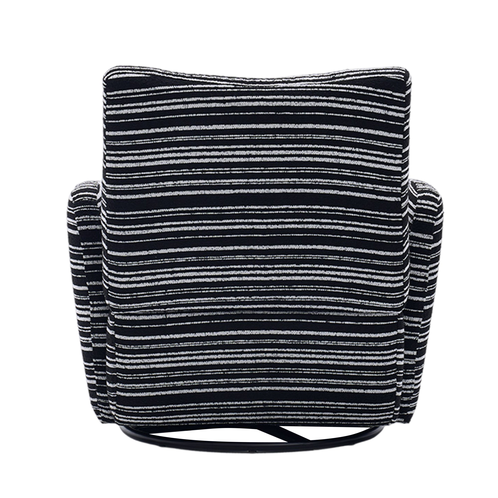 Modern Style 360° Swivel Leisure Chair Fabric Striped Armrest Swivel Chair with sand-rimmed fabric and metal bracket, suitable for living room, balcony and bedroom Accent Chair