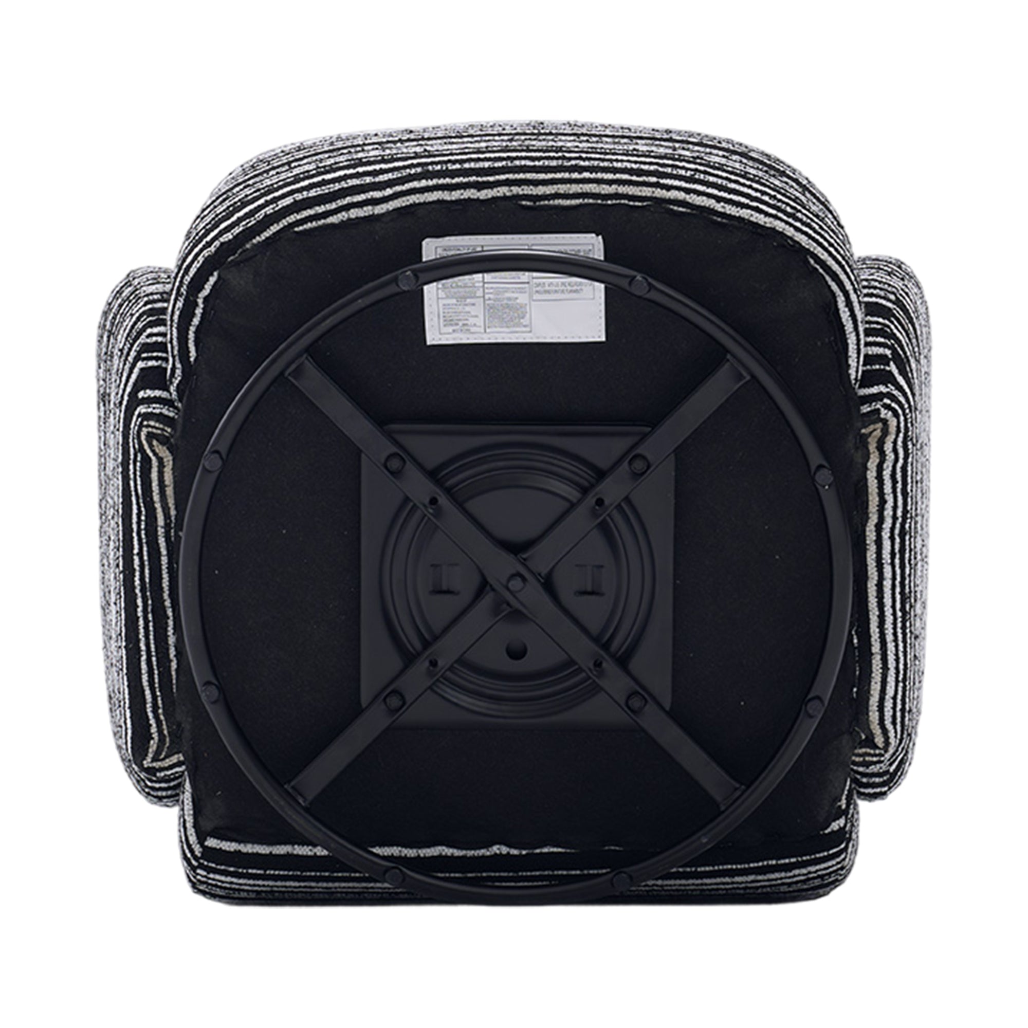 Modern Style 360° Swivel Leisure Chair Fabric Striped Armrest Swivel Chair with sand-rimmed fabric and metal bracket, suitable for living room, balcony and bedroom Accent Chair