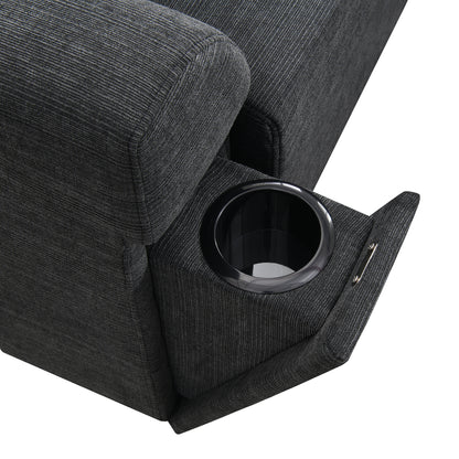 128*67' U Shaped Sectional Sofa,6 Seat Chenille Couch Set with Oversized Ottoman,Hidden Armrest Storage and Cup Holders,USB Charging Ports,Wide Seat Sofa for Living Room,Apartment,2 Colors