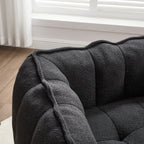 Soft Bean Bag Chair with High Resilient Foam(Chips)for living room and bedroom,Comfortable Square Lazy Sofa with Footstool, Cover for Adults to Gaming, Reading, and Watching TV