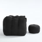 Soft Bean Bag Chair with High Resilient Foam(Chips)for living room and bedroom,Comfortable Square Lazy Sofa with Footstool, Cover for Adults to Gaming, Reading, and Watching TV