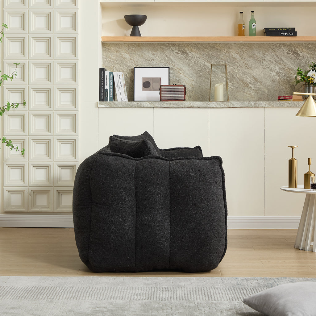 Soft beanbag chair with high resilience foam core for two people. The comfortable square recliner sofa is ideal for family members and friends engaged in games, reading, watching TV