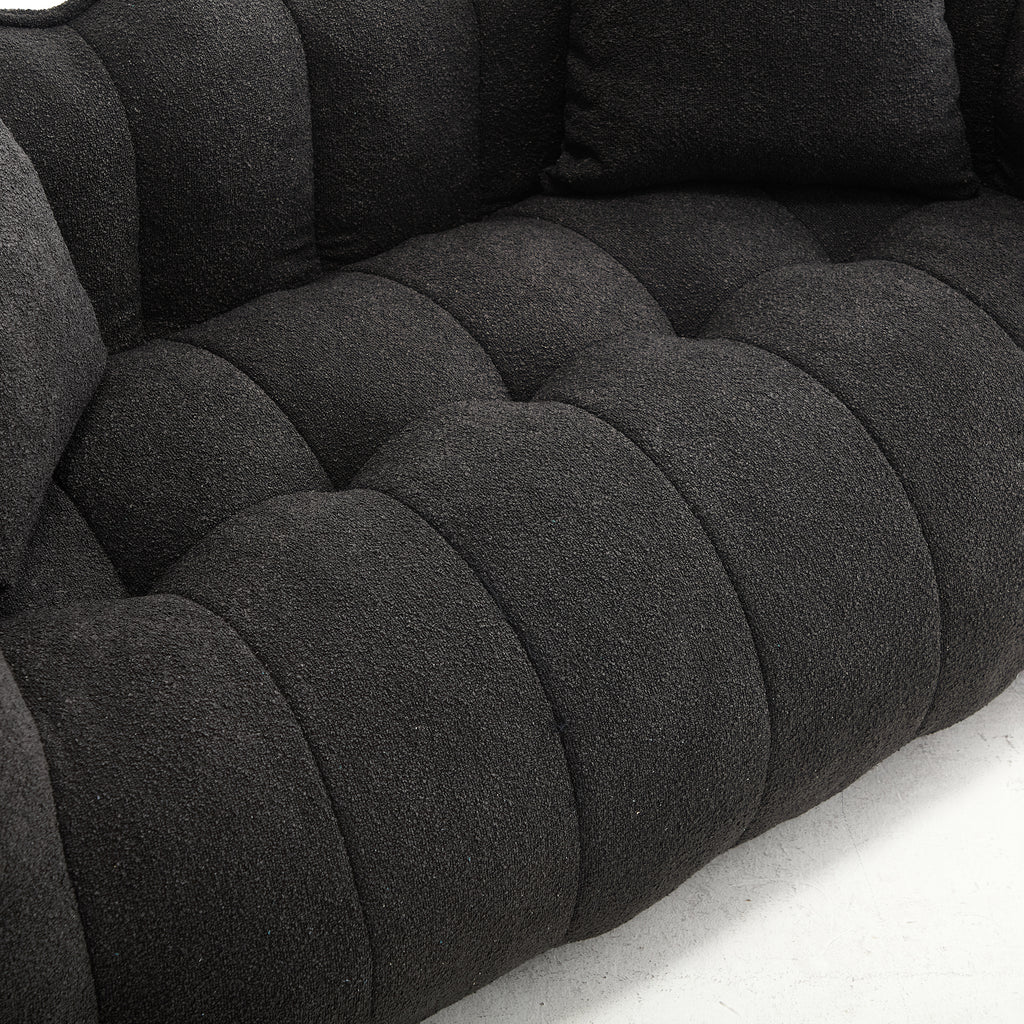 Soft beanbag chair with high resilience foam core for two people. The comfortable square recliner sofa is ideal for family members and friends engaged in games, reading, watching TV