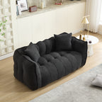 Soft beanbag chair with high resilience foam core for two people. The comfortable square recliner sofa is ideal for family members and friends engaged in games, reading, watching TV