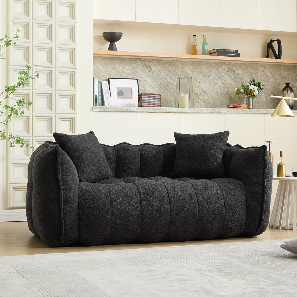 Soft beanbag chair with high resilience foam core for two people. The comfortable square recliner sofa is ideal for family members and friends engaged in games, reading, watching TV
