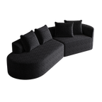 Modern Upholstered Oversized Sectional Sofa, 112-Inch Chenille 4-Seater Extra Deep & Wide Seat Curved Cloud Couch with 4 Throw Pillows, Free Combination Sofa Couch for Living Room,Bedroom