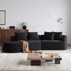 Modern Upholstered Oversized Sectional Sofa, 112-Inch Chenille 4-Seater Extra Deep & Wide Seat Curved Cloud Couch with 4 Throw Pillows, Free Combination Sofa Couch for Living Room,Bedroom