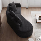 Modern Upholstered Oversized Sectional Sofa, 112-Inch Chenille 4-Seater Extra Deep & Wide Seat Curved Cloud Couch with 4 Throw Pillows, Free Combination Sofa Couch for Living Room,Bedroom