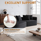 Modern Upholstered Oversized Sectional Sofa, 112-Inch Chenille 4-Seater Extra Deep & Wide Seat Curved Cloud Couch with 4 Throw Pillows, Free Combination Sofa Couch for Living Room,Bedroom