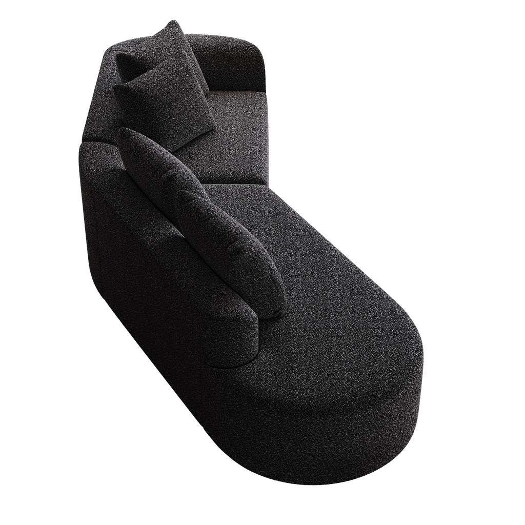 Modern Upholstered Oversized Sectional Sofa, 112-Inch Chenille 4-Seater Extra Deep & Wide Seat Curved Cloud Couch with 4 Throw Pillows, Free Combination Sofa Couch for Living Room,Bedroom