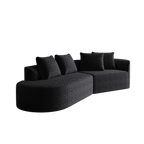 Modern Upholstered Oversized Sectional Sofa, 112-Inch Chenille 4-Seater Extra Deep & Wide Seat Curved Cloud Couch with 4 Throw Pillows, Free Combination Sofa Couch for Living Room,Bedroom