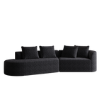 Modern Upholstered Oversized Sectional Sofa, 112-Inch Chenille 4-Seater Extra Deep & Wide Seat Curved Cloud Couch with 4 Throw Pillows, Free Combination Sofa Couch for Living Room,Bedroom