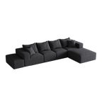 Modern Upholstered Sectional Boneless Couch Set,Modular 132' L Shaped Sectional Living Room Sofa Set With 6 Pillows,Free Combination Sofa Couch for Living Room,Bedroom