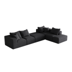 Modern Upholstered Sectional Boneless Couch Set,Modular 132' L Shaped Sectional Living Room Sofa Set With 6 Pillows,Free Combination Sofa Couch for Living Room,Bedroom