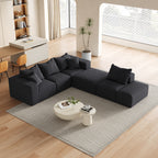 Modern Upholstered Sectional Boneless Couch Set,Modular 132' L Shaped Sectional Living Room Sofa Set With 6 Pillows,Free Combination Sofa Couch for Living Room,Bedroom