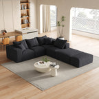 Modern Upholstered Sectional Boneless Couch Set,Modular 132' L Shaped Sectional Living Room Sofa Set With 6 Pillows,Free Combination Sofa Couch for Living Room,Bedroom