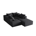 Modern Upholstered Sectional Boneless Couch Set,Modular 132' L Shaped Sectional Living Room Sofa Set With 6 Pillows,Free Combination Sofa Couch for Living Room,Bedroom