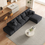 Modern Upholstered Sectional Boneless Couch Set,Modular 132' L Shaped Sectional Living Room Sofa Set With 6 Pillows,Free Combination Sofa Couch for Living Room,Bedroom