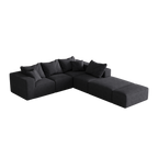 Modern Upholstered Sectional Boneless Couch Set,Modular 132' L Shaped Sectional Living Room Sofa Set With 6 Pillows,Free Combination Sofa Couch for Living Room,Bedroom