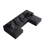 Modern Upholstered Sectional Boneless Couch Set,Modular 132' L Shaped Sectional Living Room Sofa Set With 6 Pillows,Free Combination Sofa Couch for Living Room,Bedroom