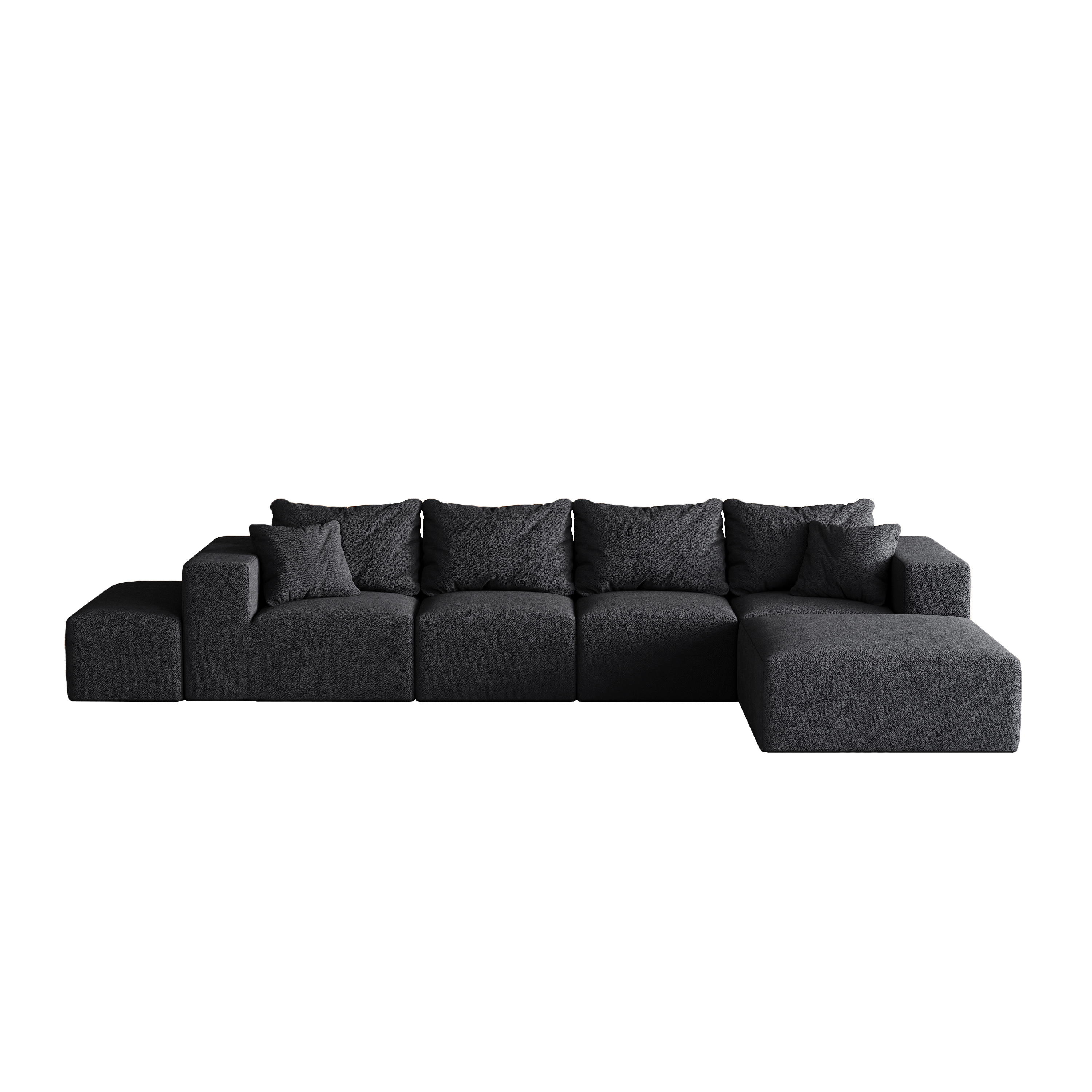 Modern Upholstered Sectional Boneless Couch Set,Modular 132' L Shaped Sectional Living Room Sofa Set With 6 Pillows,Free Combination Sofa Couch for Living Room,Bedroom
