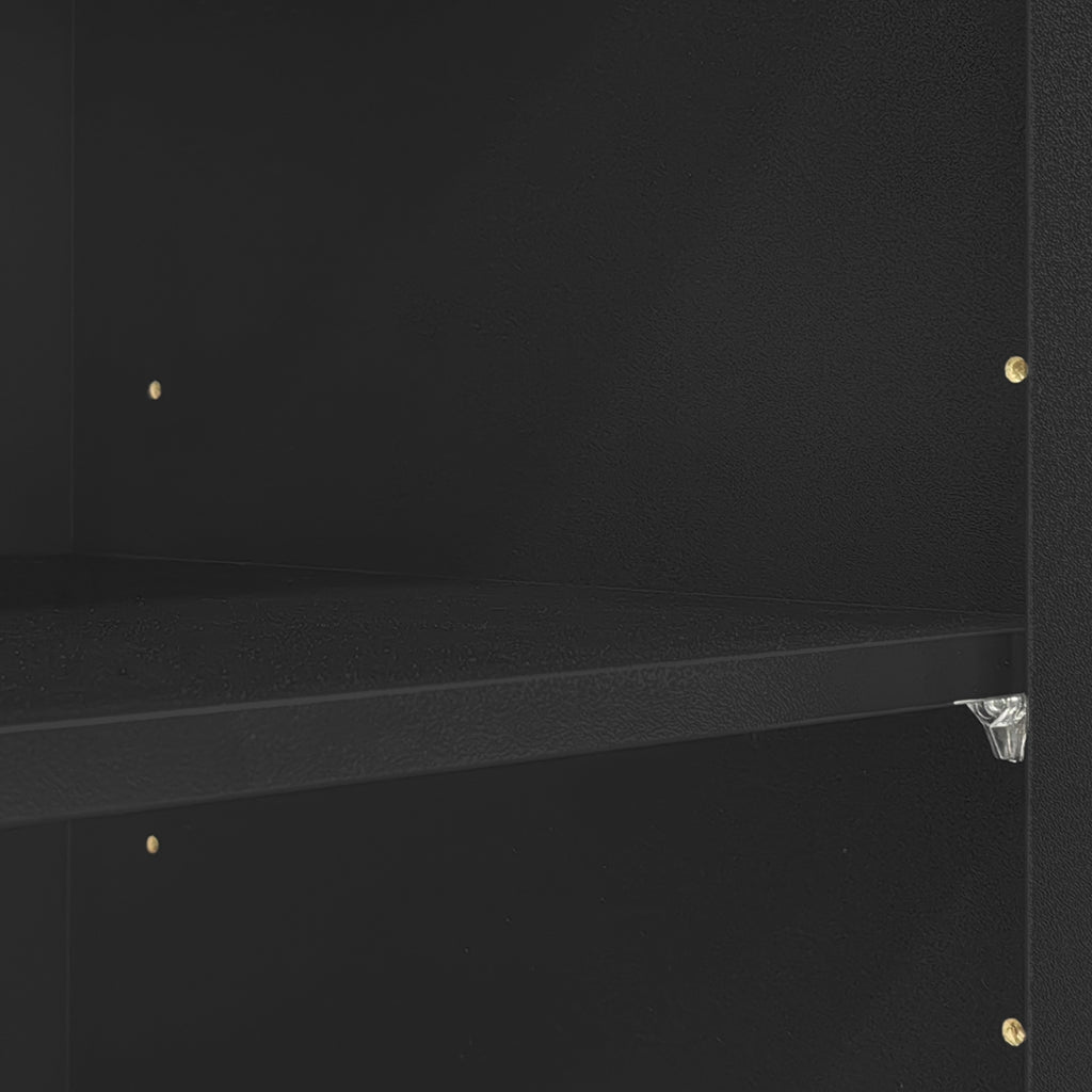 4-Piece Modern Entertainment Center Wall Unit with Bookshelves, All-in-1 Large TV Stand with Tempered Glass Door for TVs Up to 80', 92inch Media Console with Adjustable Shelves for Living Room, Black