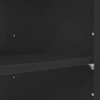 4-Piece Modern Entertainment Center Wall Unit with Bookshelves, All-in-1 Large TV Stand with Tempered Glass Door for TVs Up to 80', 92inch Media Console with Adjustable Shelves for Living Room, Black