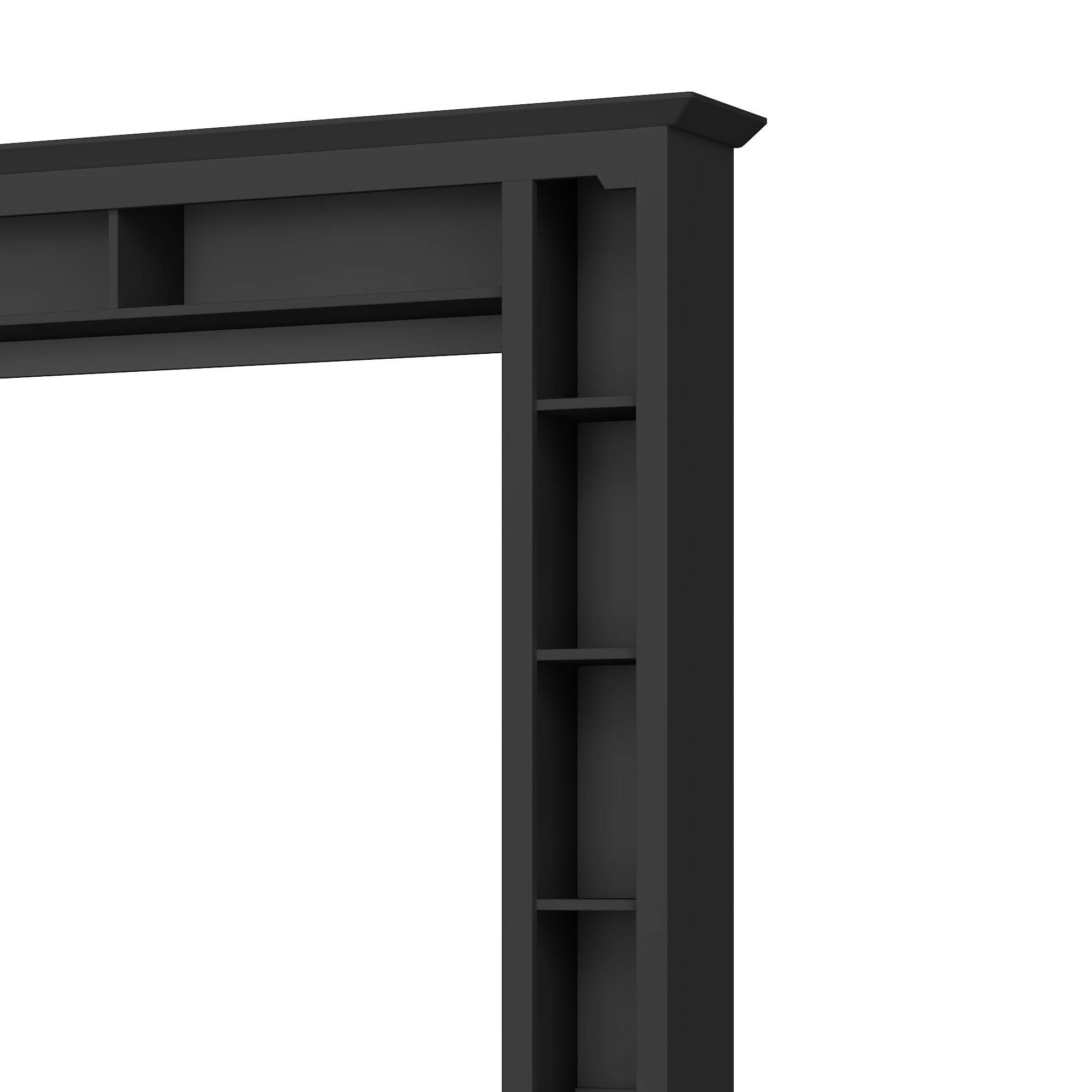 4-Piece Modern Entertainment Center Wall Unit with Bookshelves, All-in-1 Large TV Stand with Tempered Glass Door for TVs Up to 80', 92inch Media Console with Adjustable Shelves for Living Room, Black