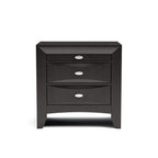 Black Color Simple Contemporary 1pc Nightstand Solid wood Bedside Table Knob Pulls 2-Drawers Bedside Table