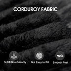 39.8' Cloud Sofa,Corduroy Fabric,Deep Seat Couches,Double-layer design,Removable Cushion,No Assembly, DIY Combination for Living room, Bedroom,Conference room ,Apartment,Black Sofa